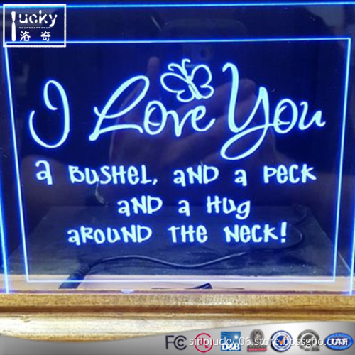 Nightlight Acrylic Edge Lit Display Sign,Acrylic Light Up Plaque